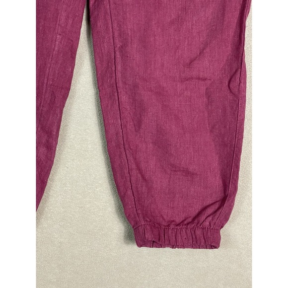 Athleta Pants Womens 6/P Red Retreat Linen Jogger Elastic Waist Tapered Relaxed - Picture 8 of 14